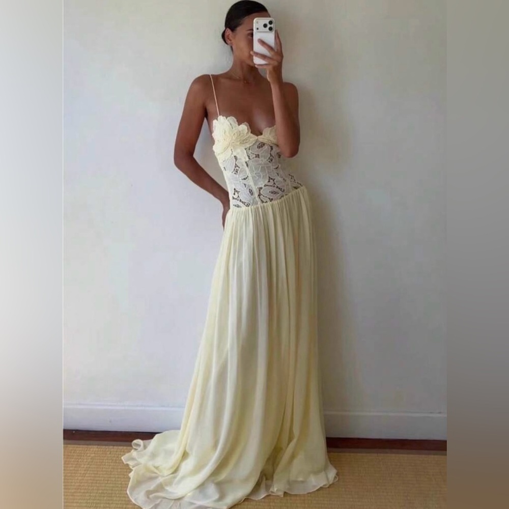 Lace Chiffon maxi dress